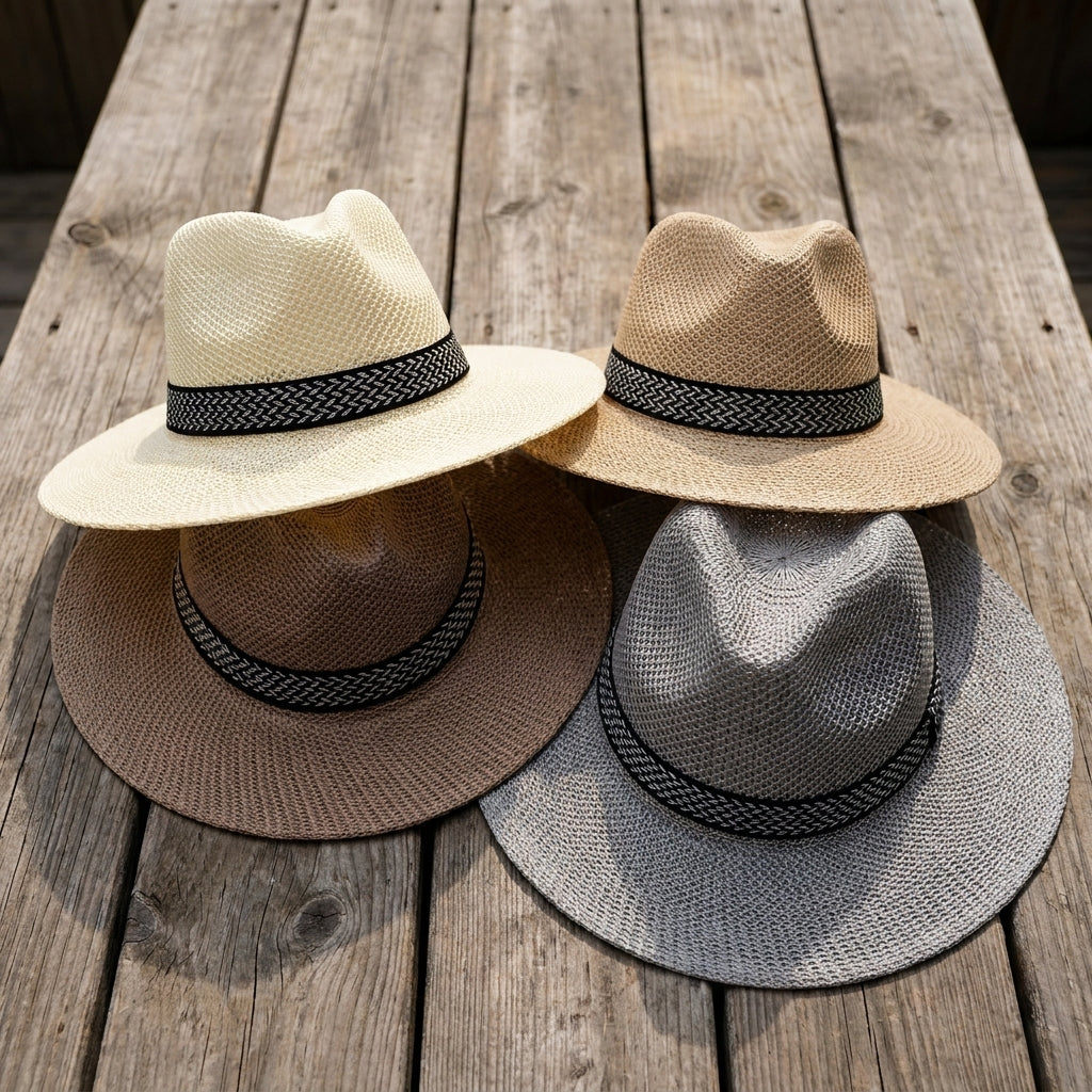 Vintage British Panama Woven Fedora Hat